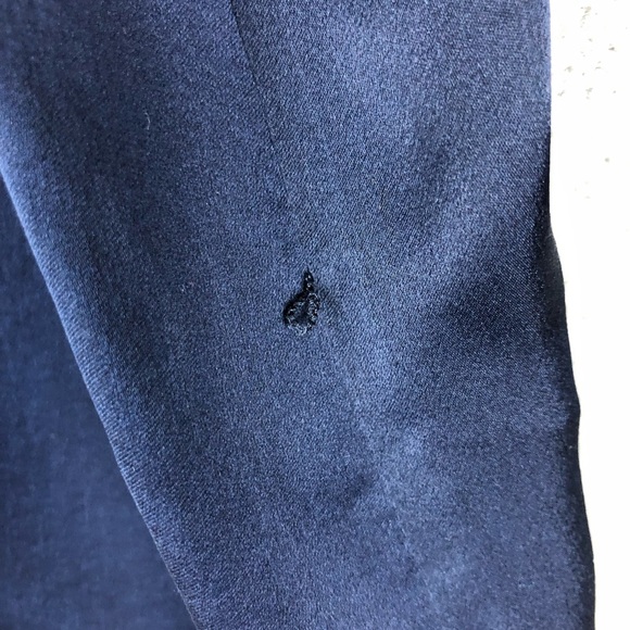 Lauren Ralph Lauren Navy Silk Sheer long sleeve Ruffle Trim blouse size 22W - Picture 6 of 10